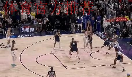 申京错位背打勾手打进，火箭反超1分比赛剩余2.3秒